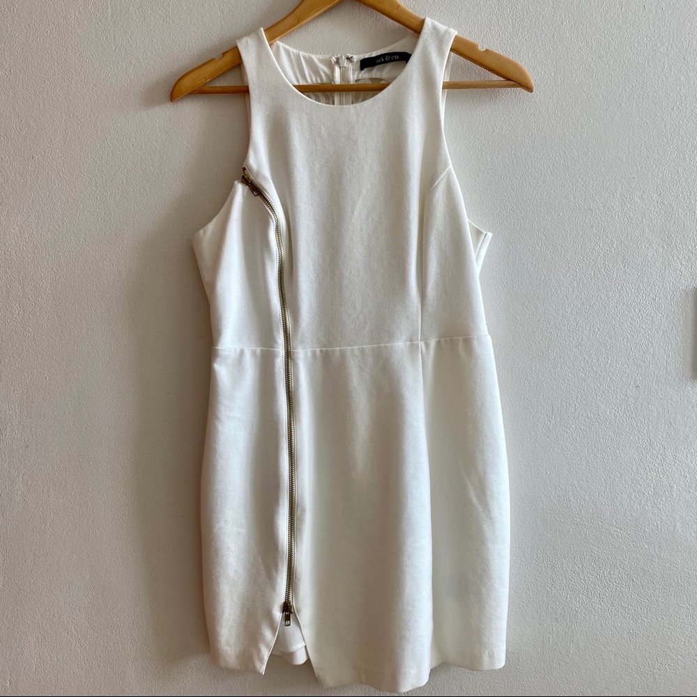 Ark & Co White Lace Zipper Mini Dress Large
